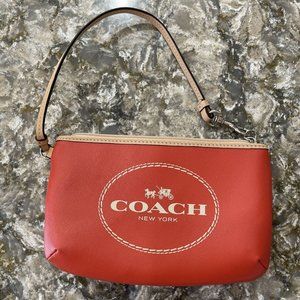 Coach Corner Zip Wristlet With Horse And Carriage